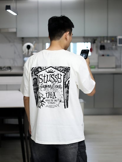 Stussy Beach House Pigment Dyed T-Shirt Natural 착용 스타일 - 1