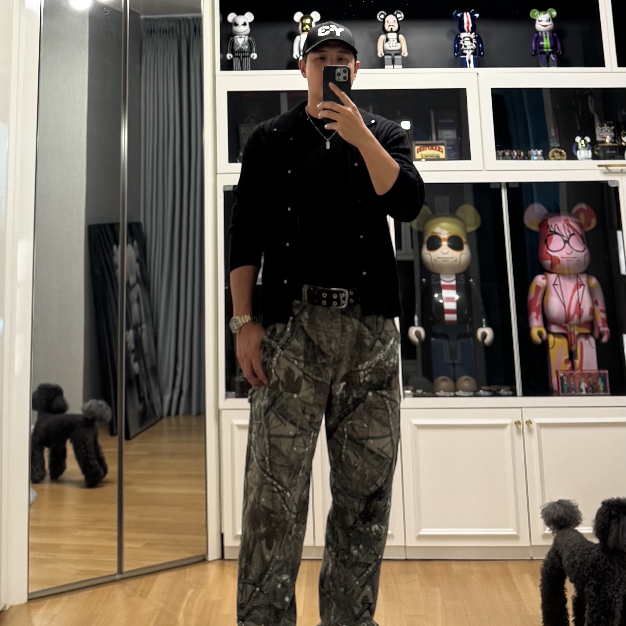 Y-3 Logo Cap Black 착용 스타일