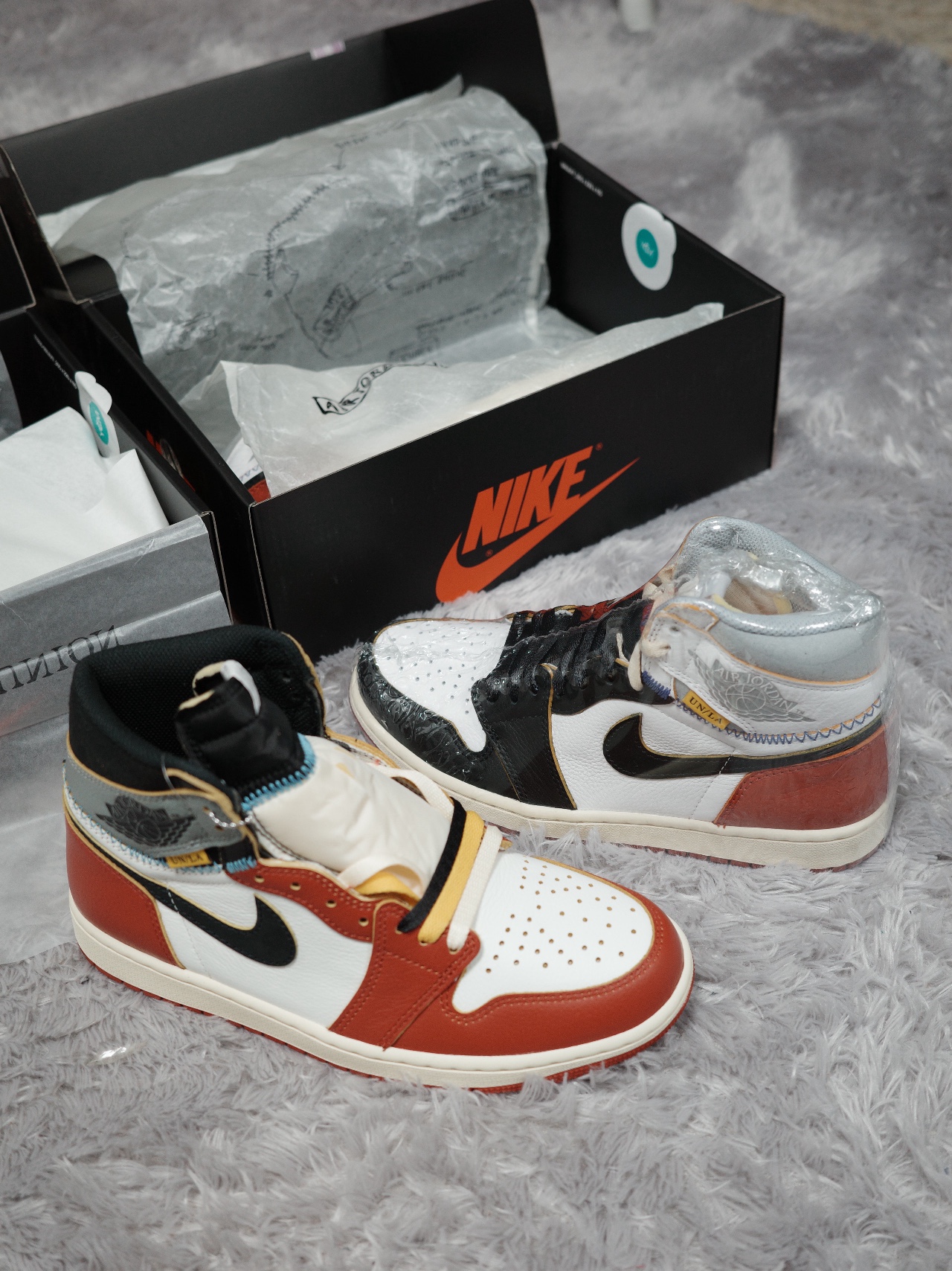 Jordan 1 x Union Retro High OG Chicago Shadow, Jordan 1 x Union Retro High Black Toe 착용 스타일