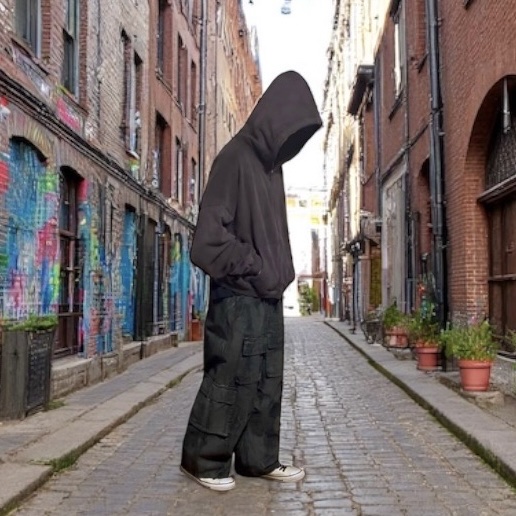 Undermycar Harban Rough Dirty Painting Wide Cargo Pants Lint - 23SS 착용 스타일 - 1