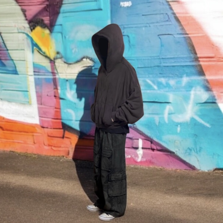 Undermycar Harban Rough Dirty Painting Wide Cargo Pants Lint - 23SS 착용 스타일 - 3