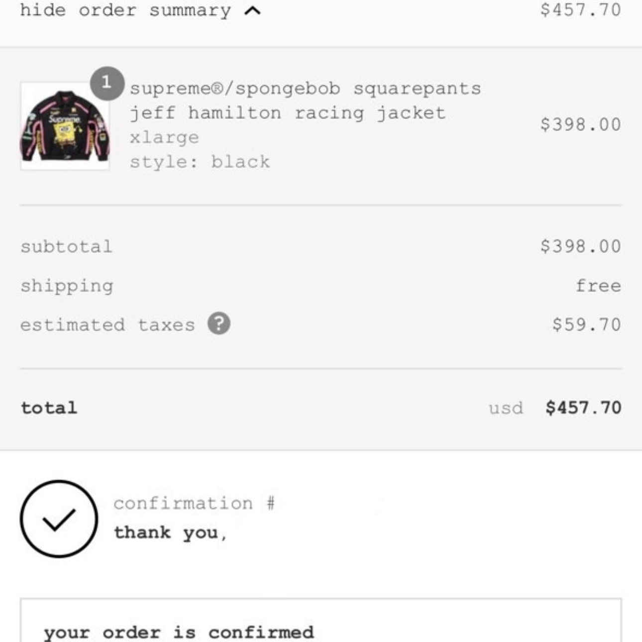 Supreme x SpongeBob SquarePants Jeff Hamilton Racing Jacket Black - 25SS, Supreme x SpongeBob SquarePants Jeff Hamilton Racing Jacket White - 25SS 착용 스타일 - 1