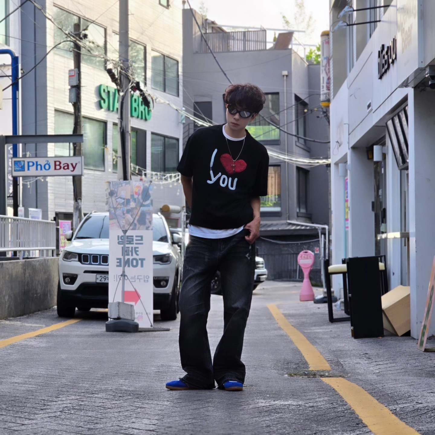 Adidas Samba OG Royal Blue 착용 스타일 - 2