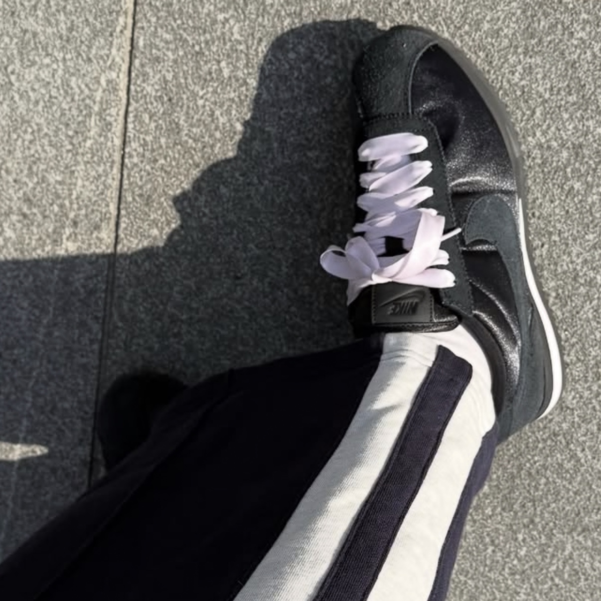 (W) Nike Cortez Textile SE Black Pink Ice 착용 스타일