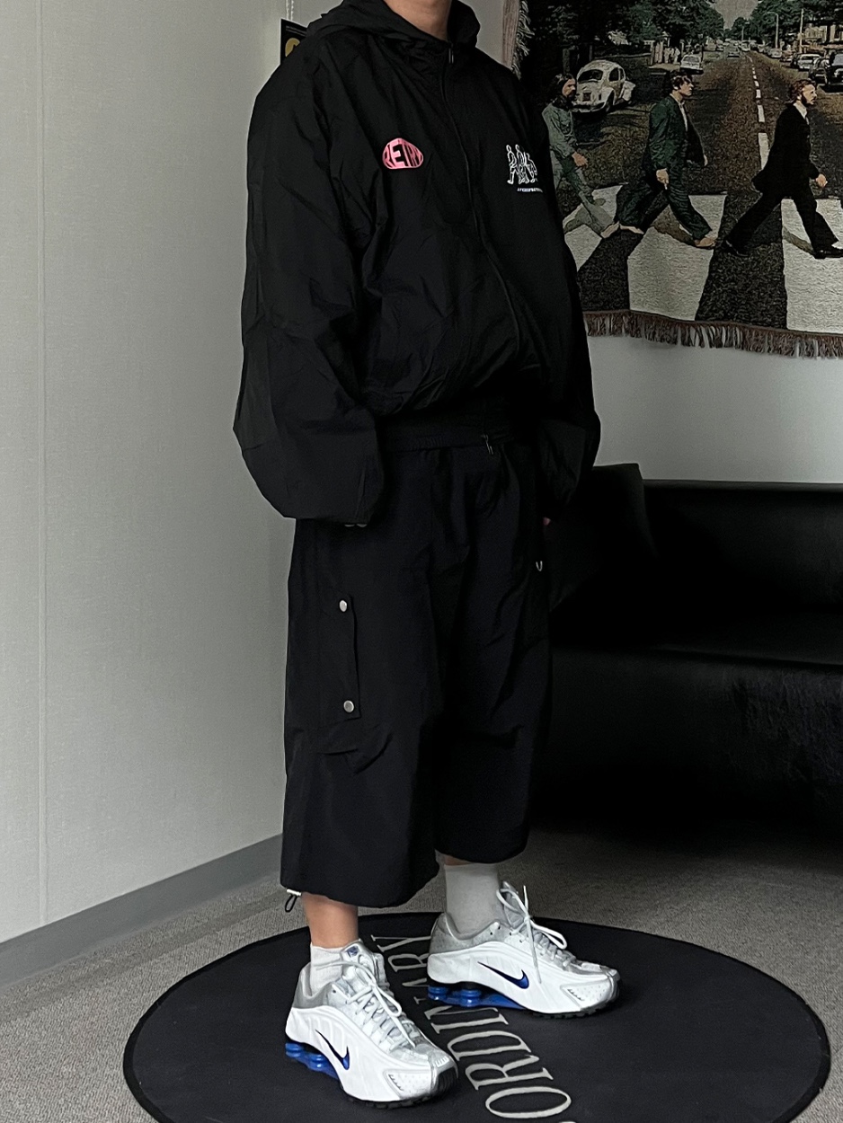ETCE Cross Destroyed Cap Black, Nike Shox R4 White Racer Blue 착용 스타일 - 6