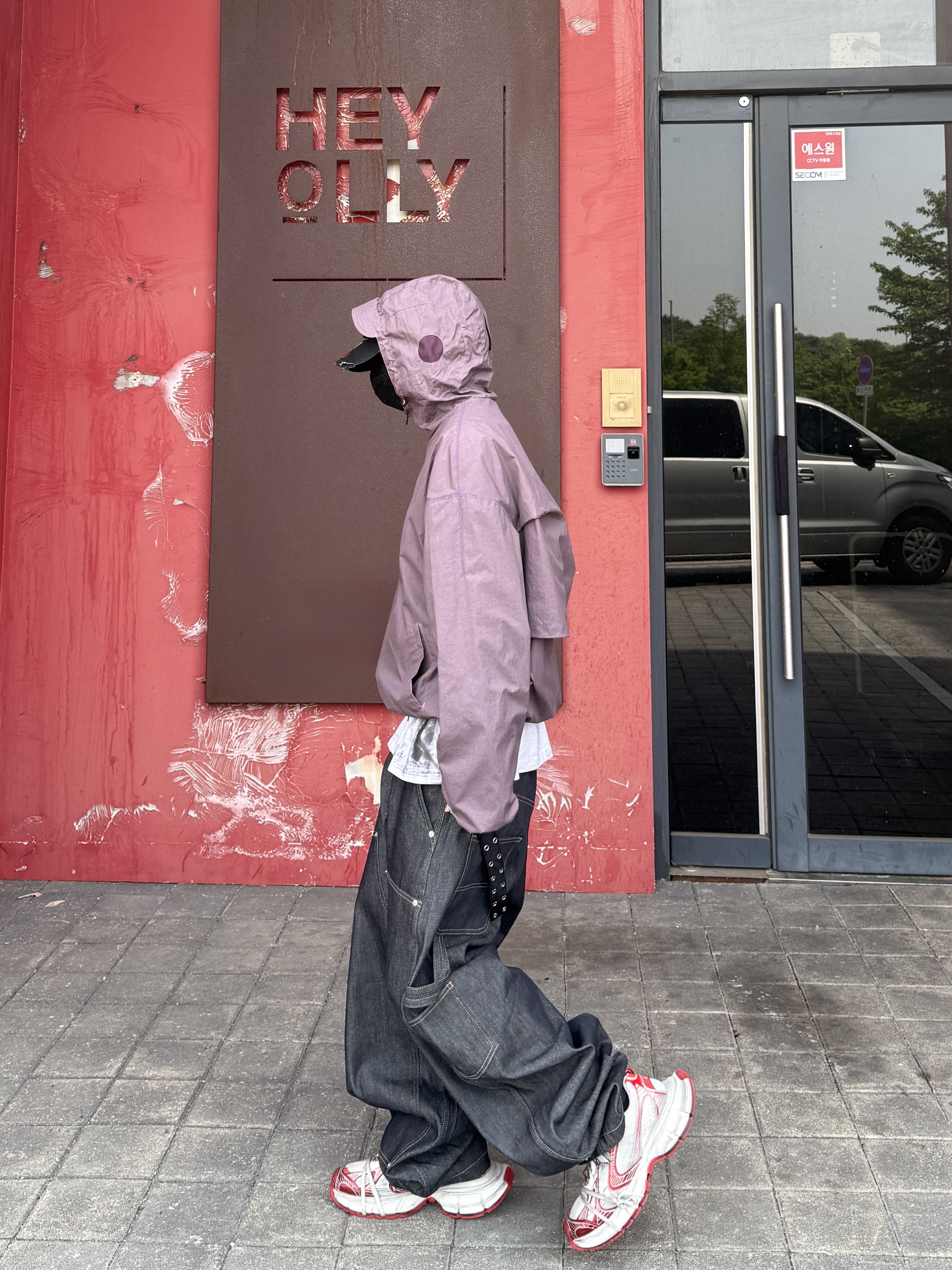 Balenciaga 3XL Sneakers White Red, Civision by CSC Murder Denim Cap Clean Ver. 착용 스타일 - 8
