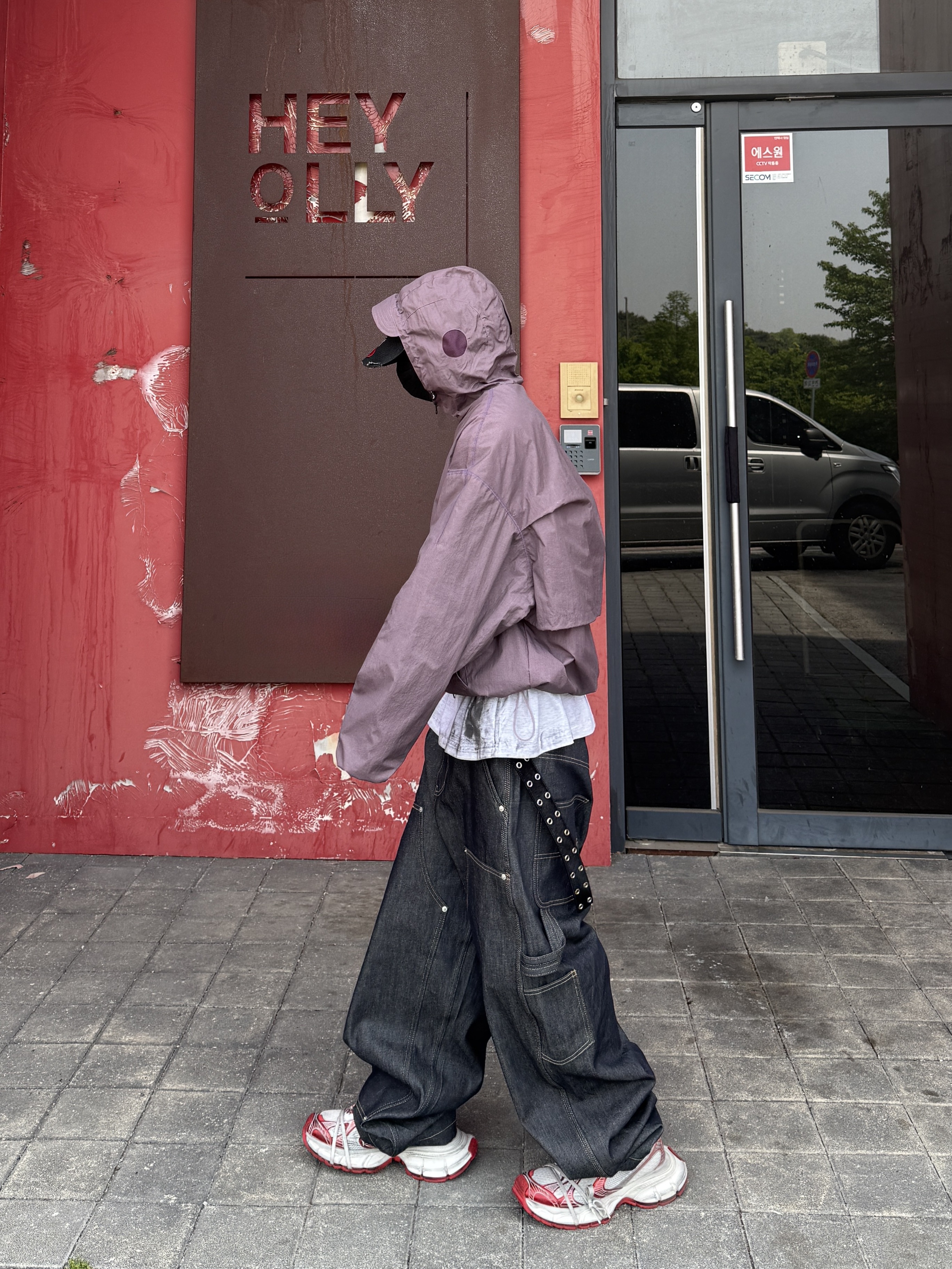 Balenciaga 3XL Sneakers White Red, Civision by CSC Murder Denim Cap Clean Ver. 착용 스타일 - 4