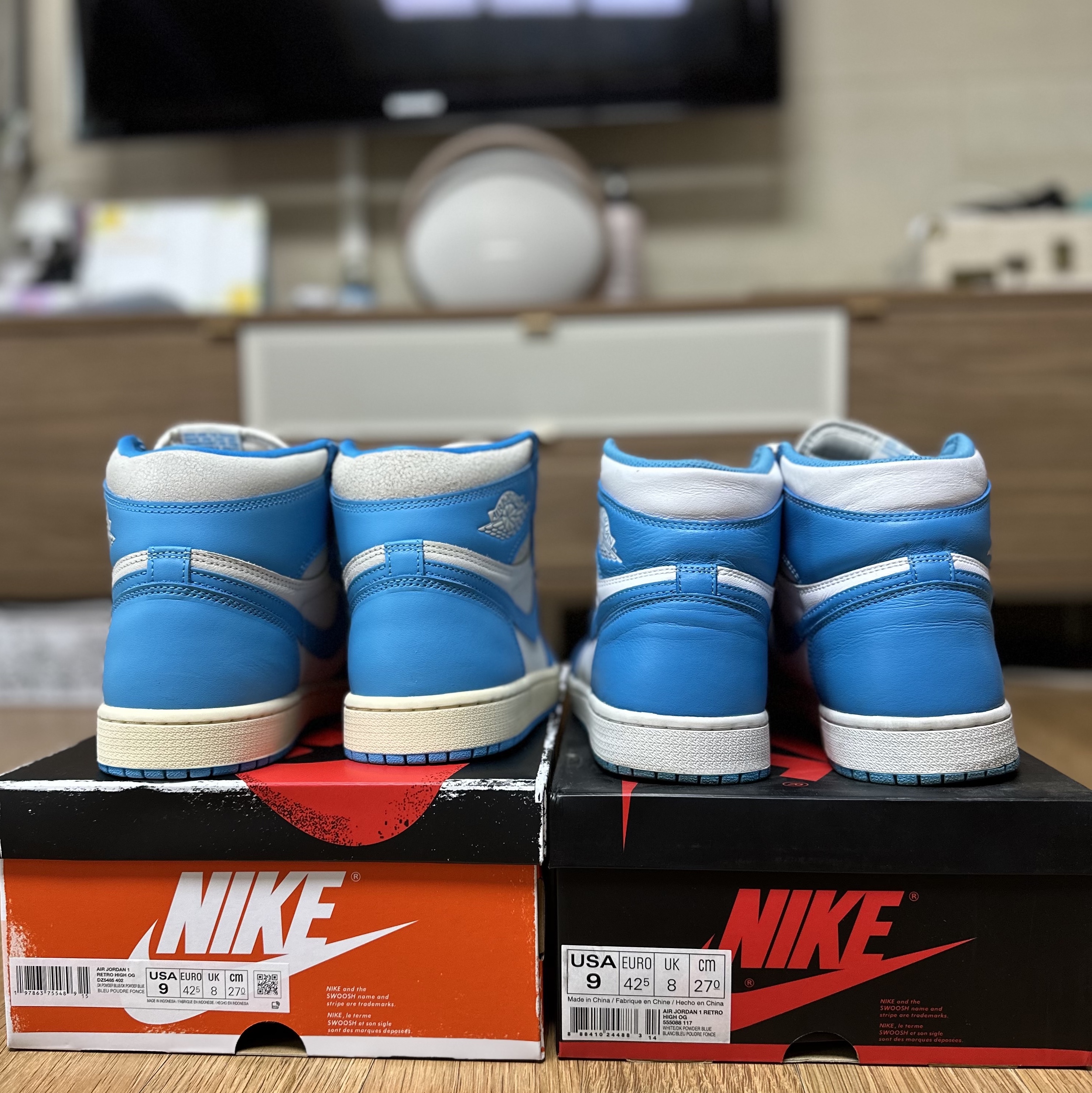Jordan 1 Retro High OG UNC Reimagined, Jordan 1 Retro UNC 착용 스타일 - 1
