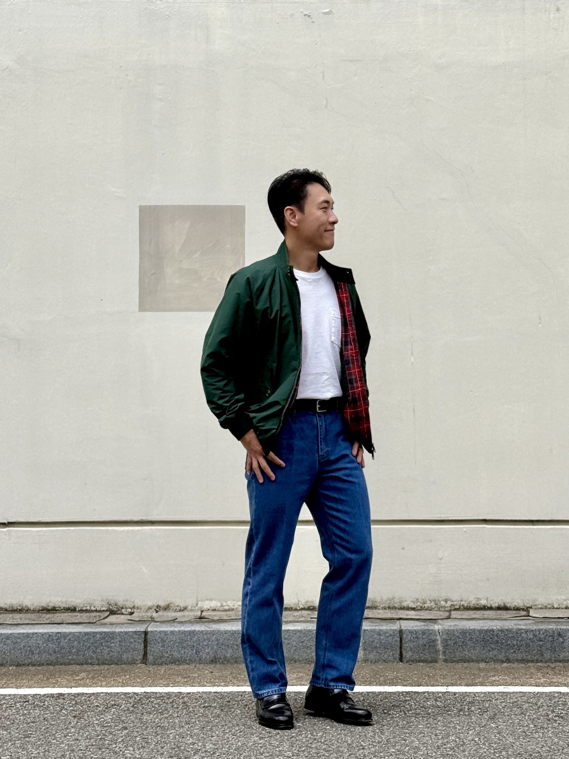 Baracuta G9 Regular fit Harrington Jacket Racing Green 착용 스타일 - 3