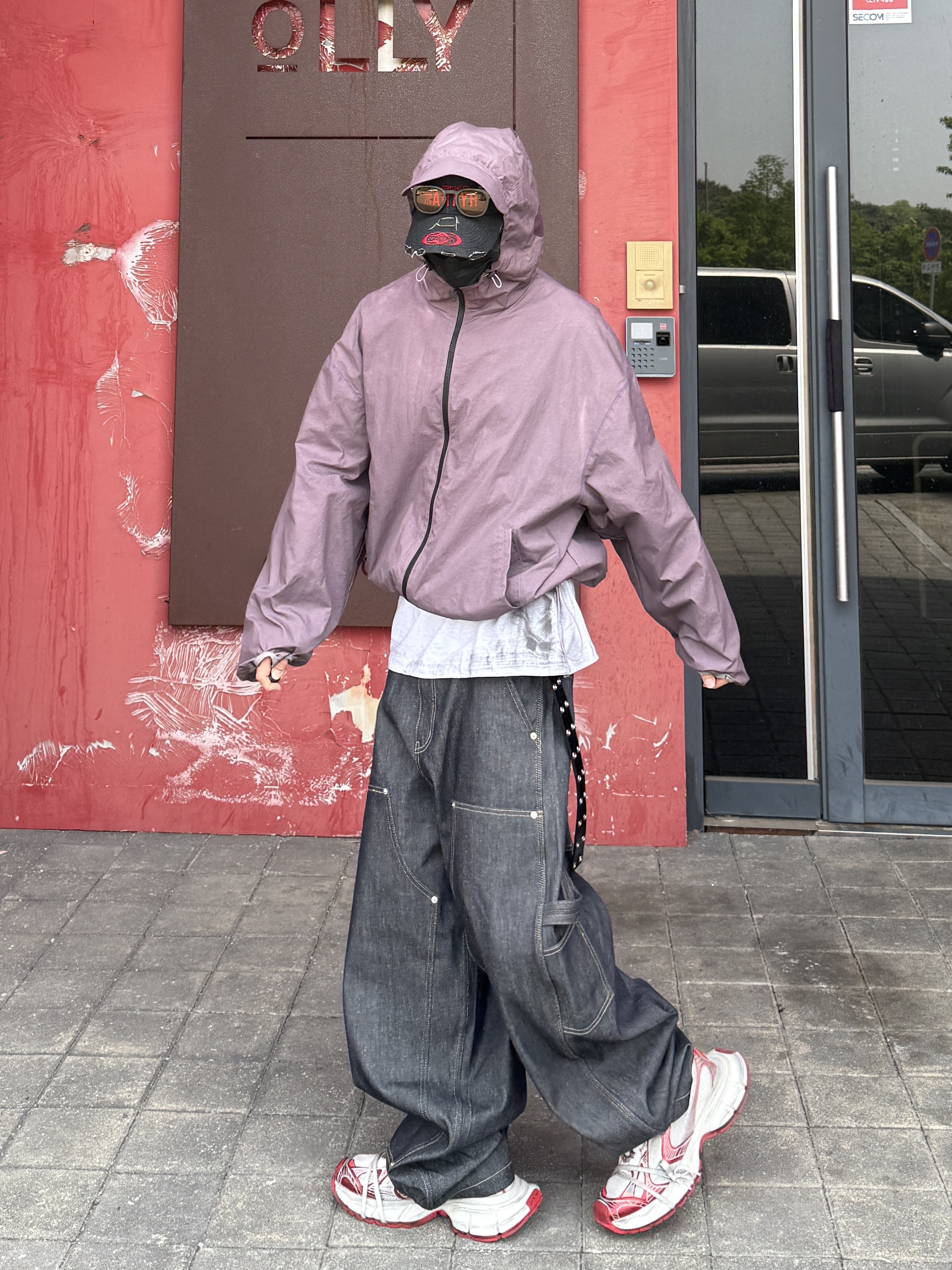 Balenciaga 3XL Sneakers White Red, Civision by CSC Murder Denim Cap Clean Ver. 착용 스타일 - 2