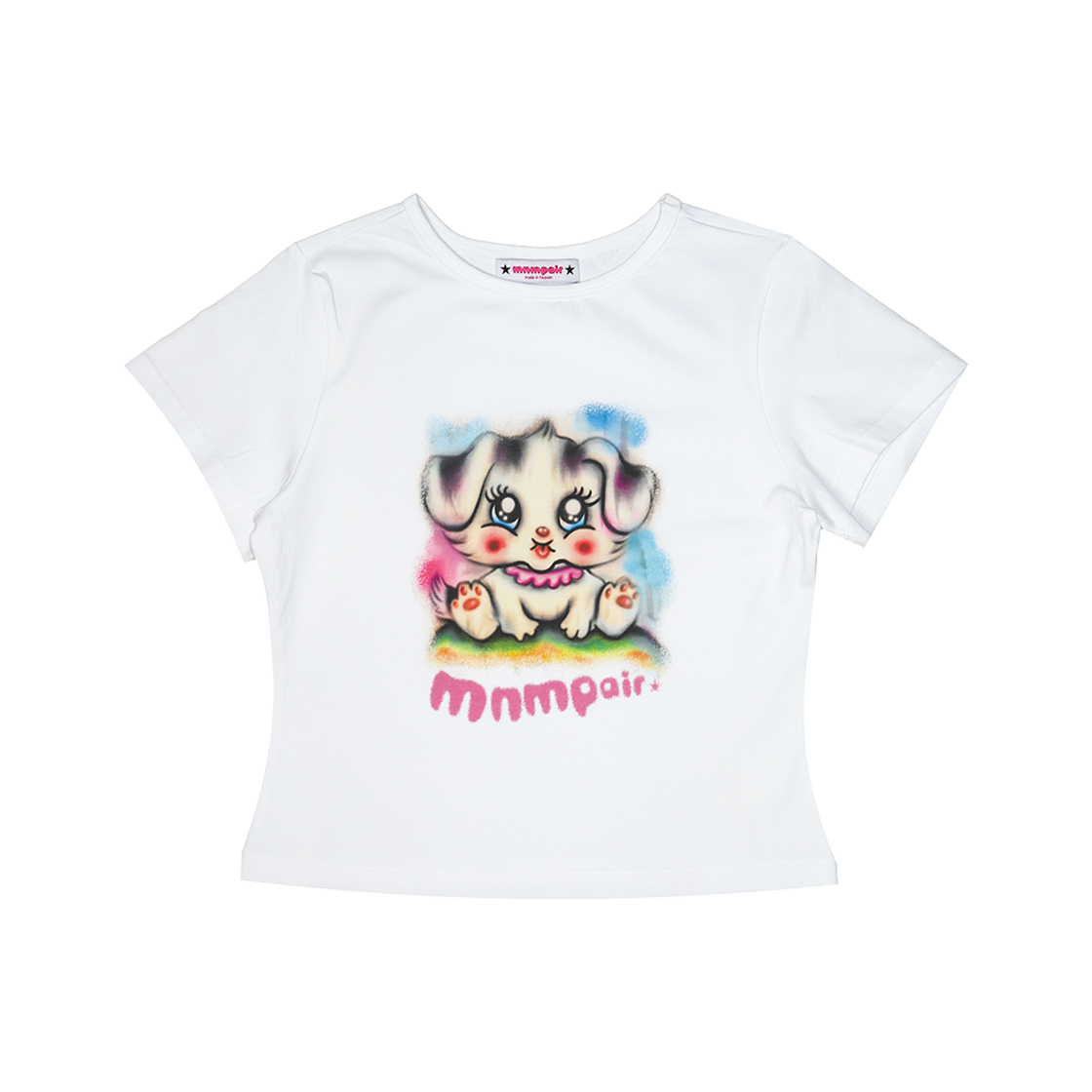 MP25SSTS07WH mnmpair Airbrush Puppy Tee