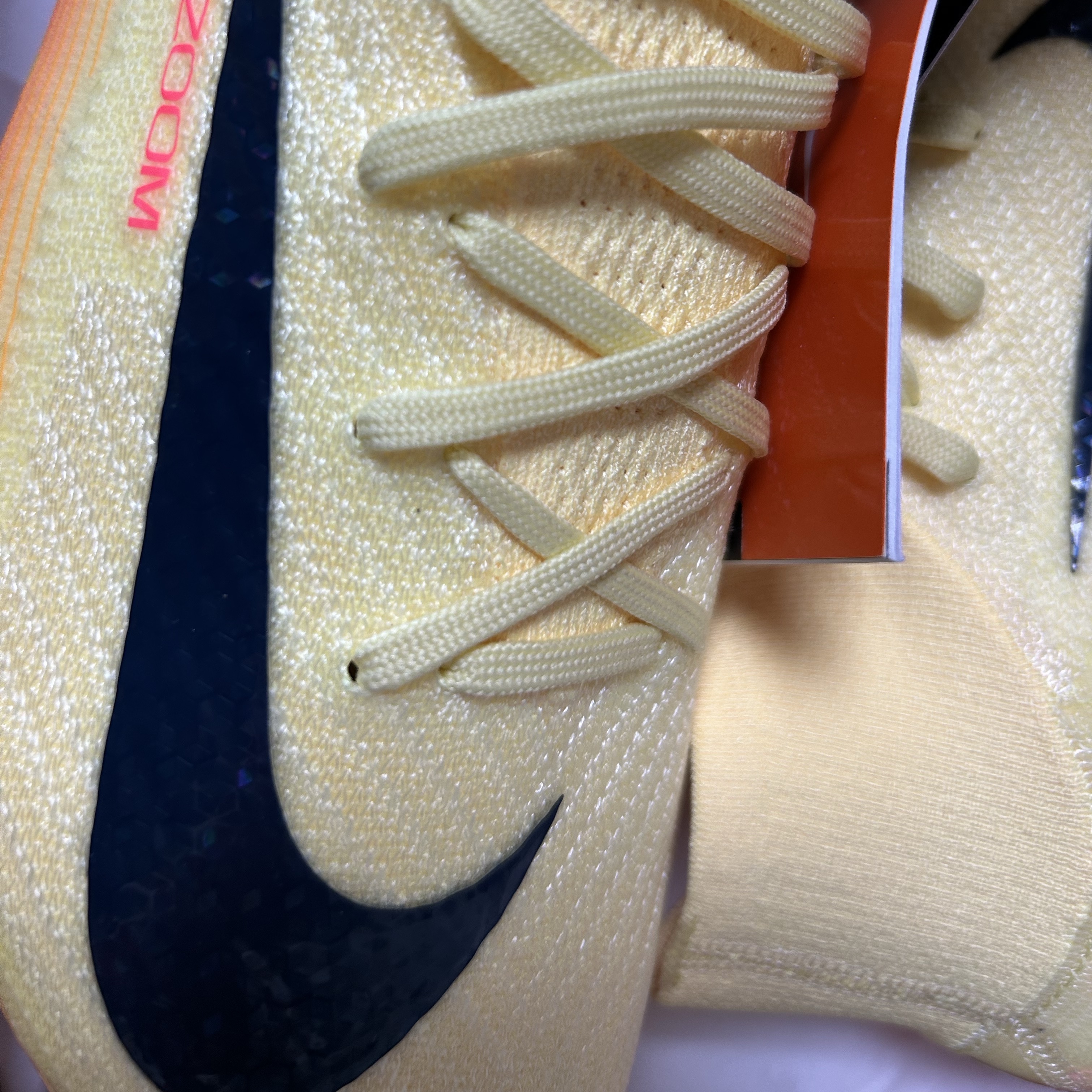Nike Zoom Mercurial Superfly 10 Elite KM FG Light Laser Orange Armory Navy 착용 스타일 - 4