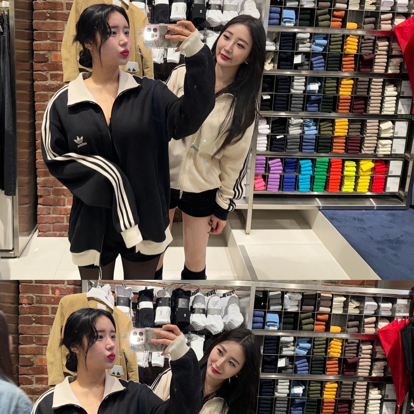 Adidas Waffle Beckenbauer Track Top Wonder White - KR Sizing, Adidas Waffle Beckenbauer Track Top Black - KR Sizing 착용 스타일 - 2