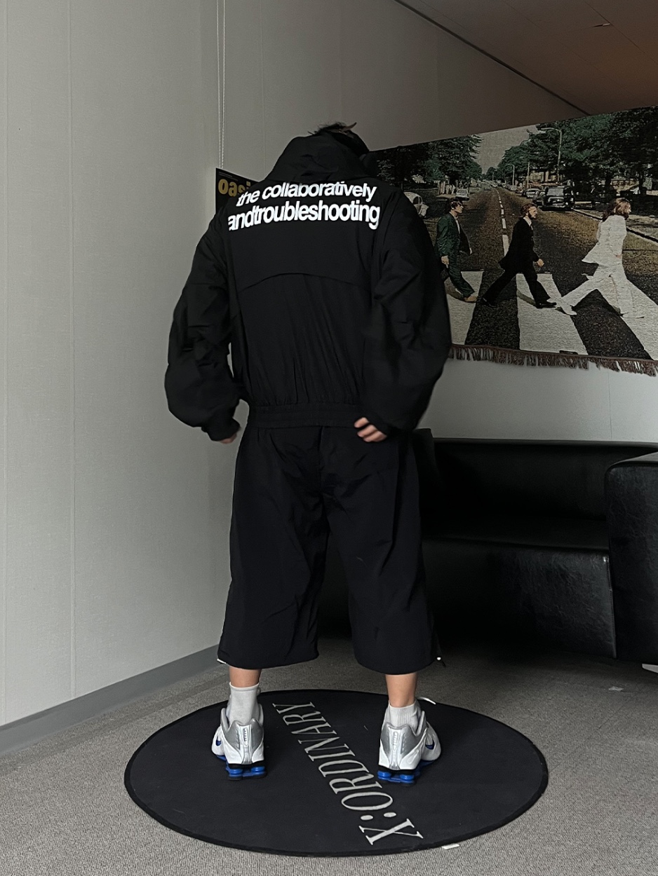 ETCE Cross Destroyed Cap Black, Nike Shox R4 White Racer Blue 착용 스타일 - 2