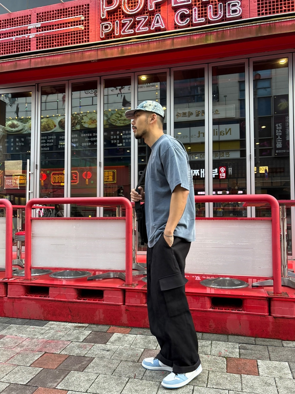 Jordan 1 High Golf University Blue, Supreme Denim Camp Cap Snake - 24FW 착용 스타일 - 4