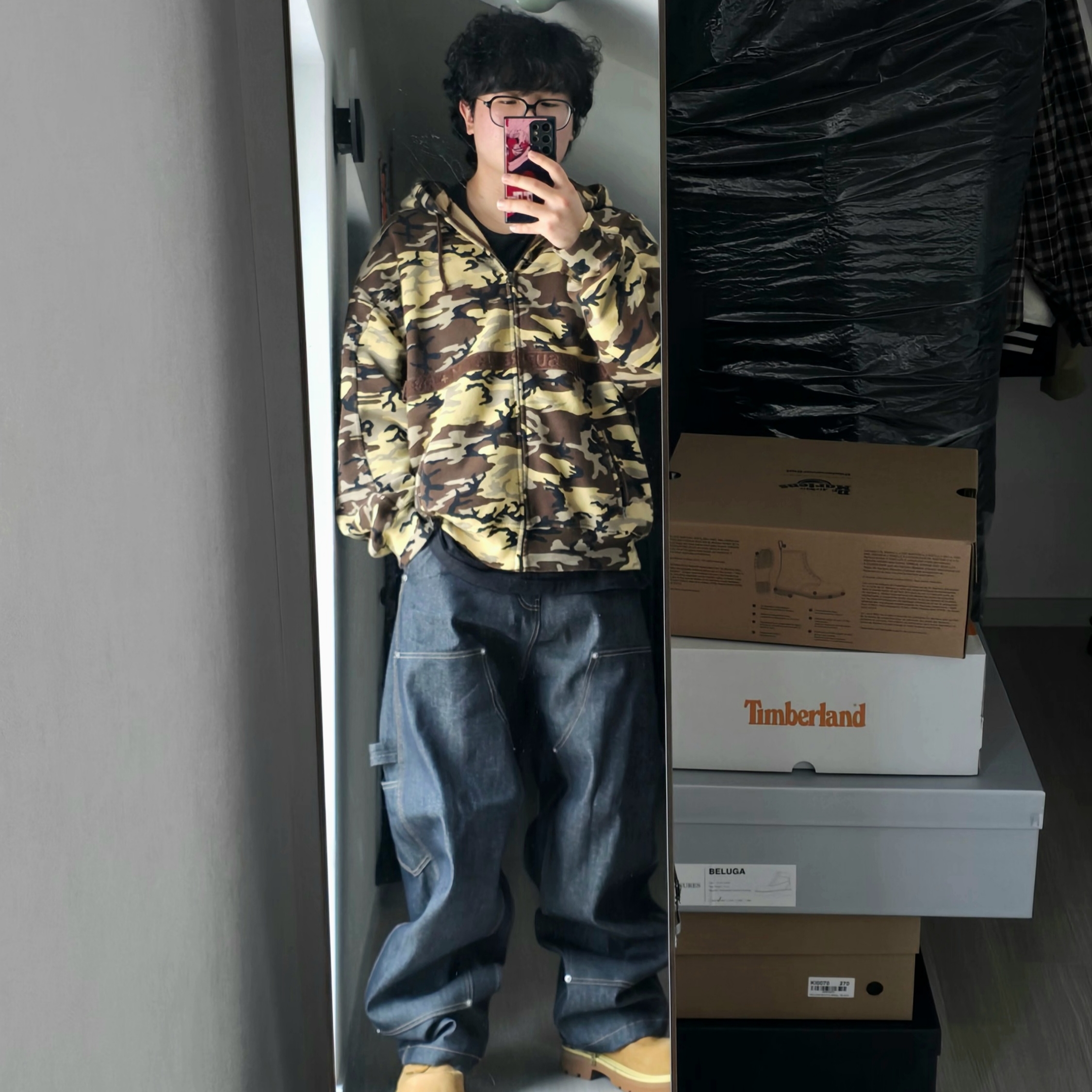 Supreme x Marithe Francois Girbaud Zip Up Hooded Sweatshirt Camo - 25SS 착용 스타일 - 1