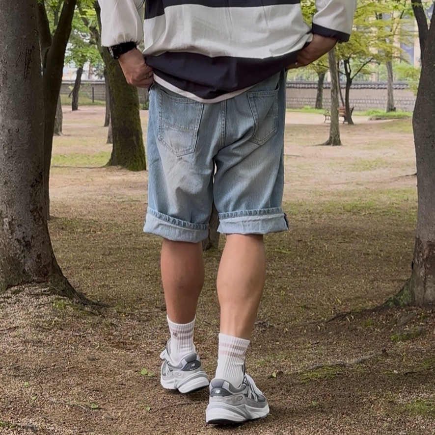 (W) New Balance 990v6 Made in USA Grey - B Standard, Uniqlo x JW Anderson Oversized Rugger Stripe Polo Shirt Navy - KR 착용 스타일
