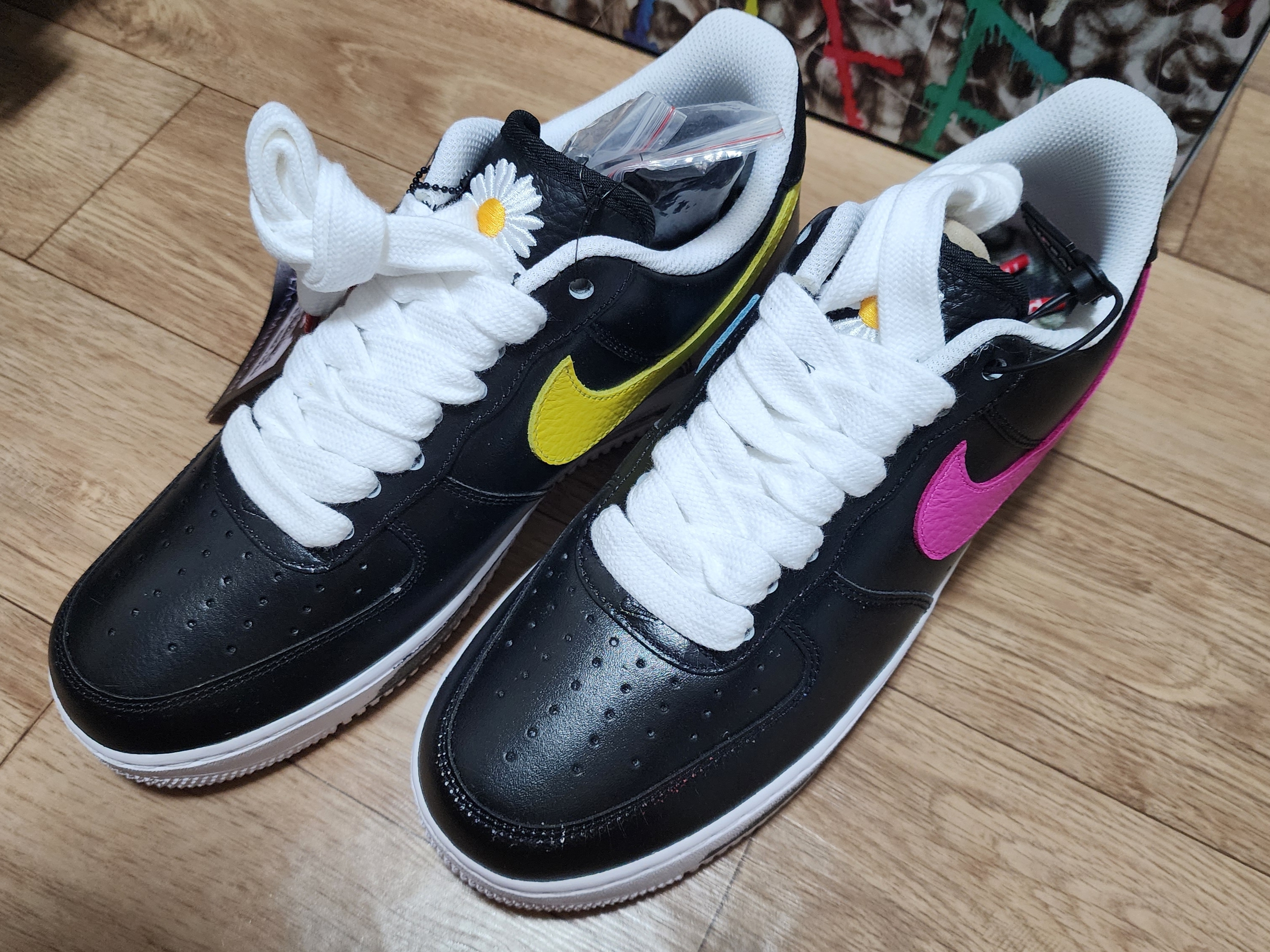 Nike x Peaceminusone Air Force 1 Low Para-Noise 3.0 Black and Multicolor 착용 스타일 - 2