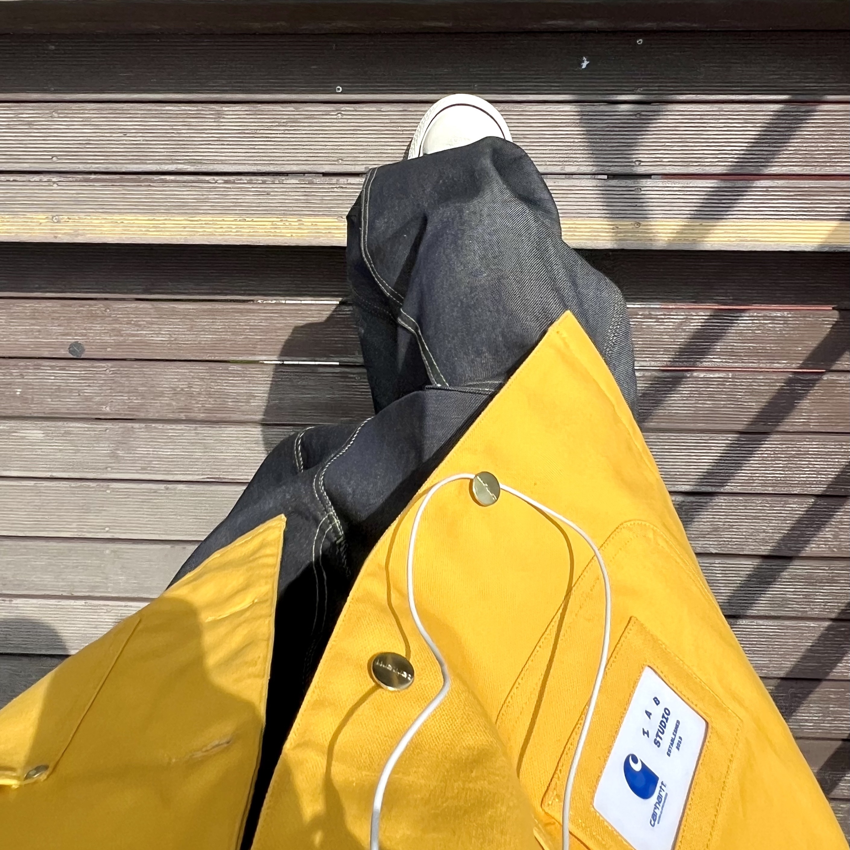 Carhartt WIP x IAB Studio OG Chore Coat Yellow, Supreme Hanes Bones Thermal Crew Natural (1 Pack) 착용 스타일 - 6