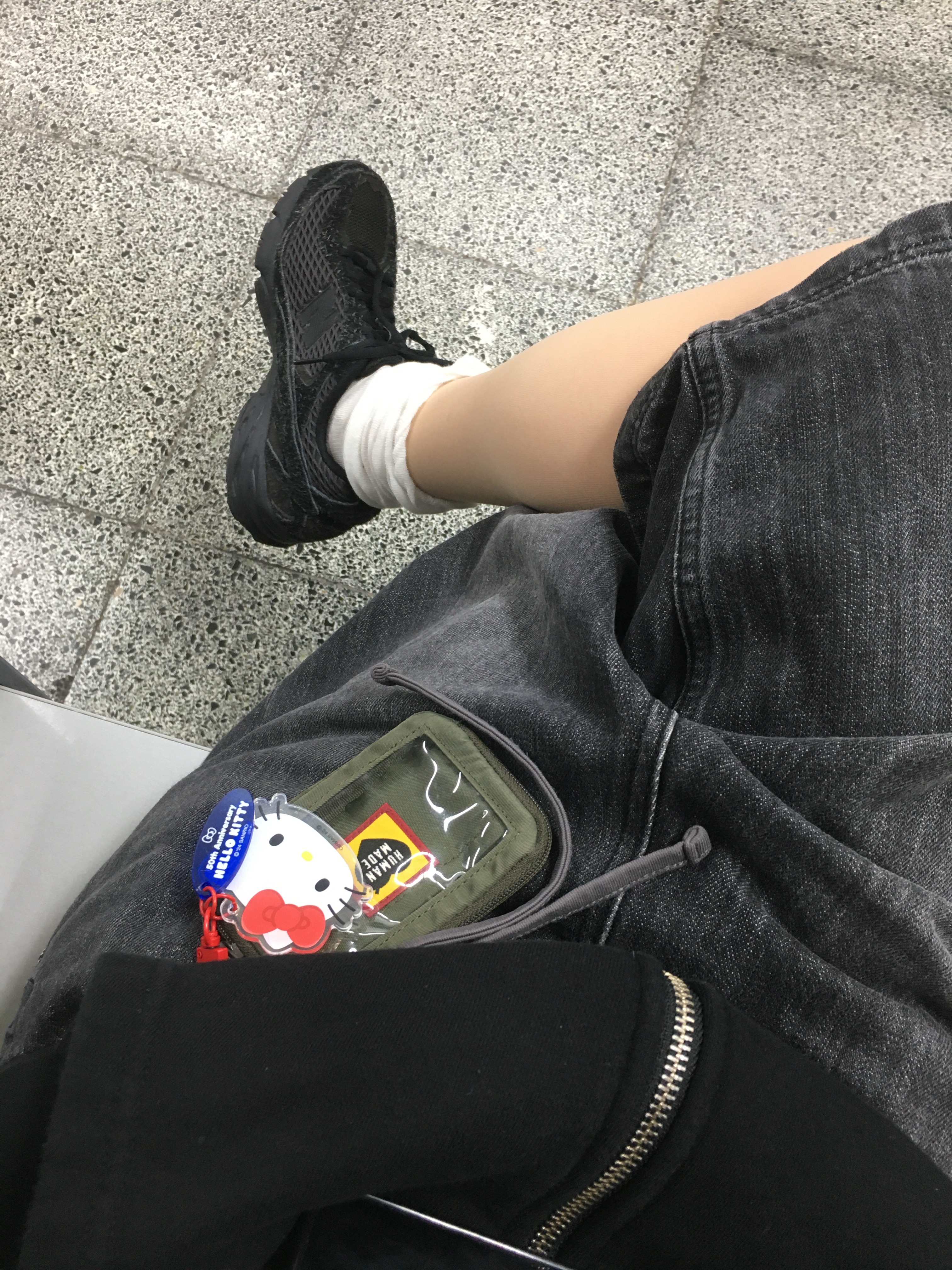 Human Made Military Card Case Olive Drab, New Balance 509 Black Castle Grey 착용 스타일