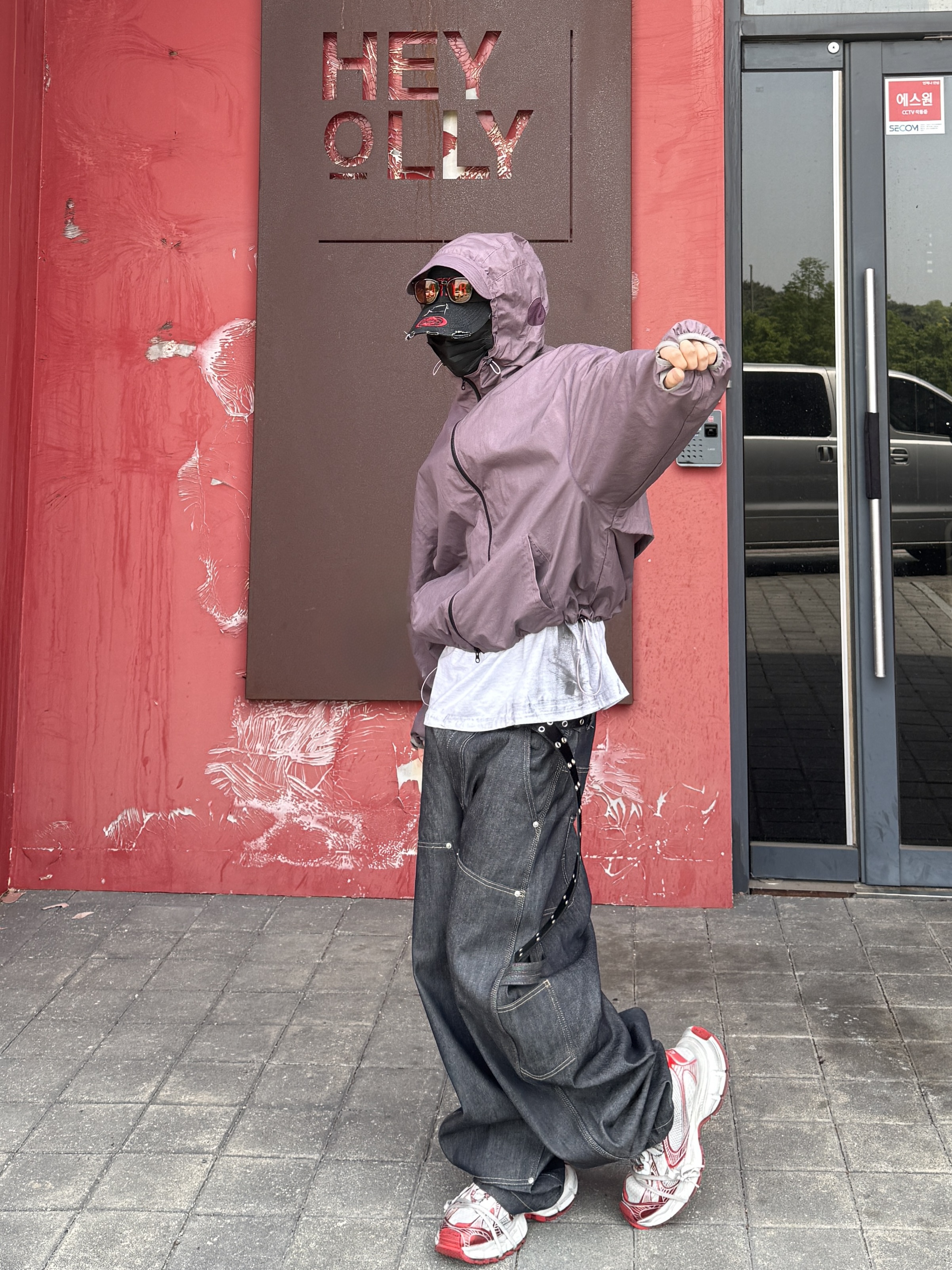 Balenciaga 3XL Sneakers White Red, Civision by CSC Murder Denim Cap Clean Ver. 착용 스타일 - 1