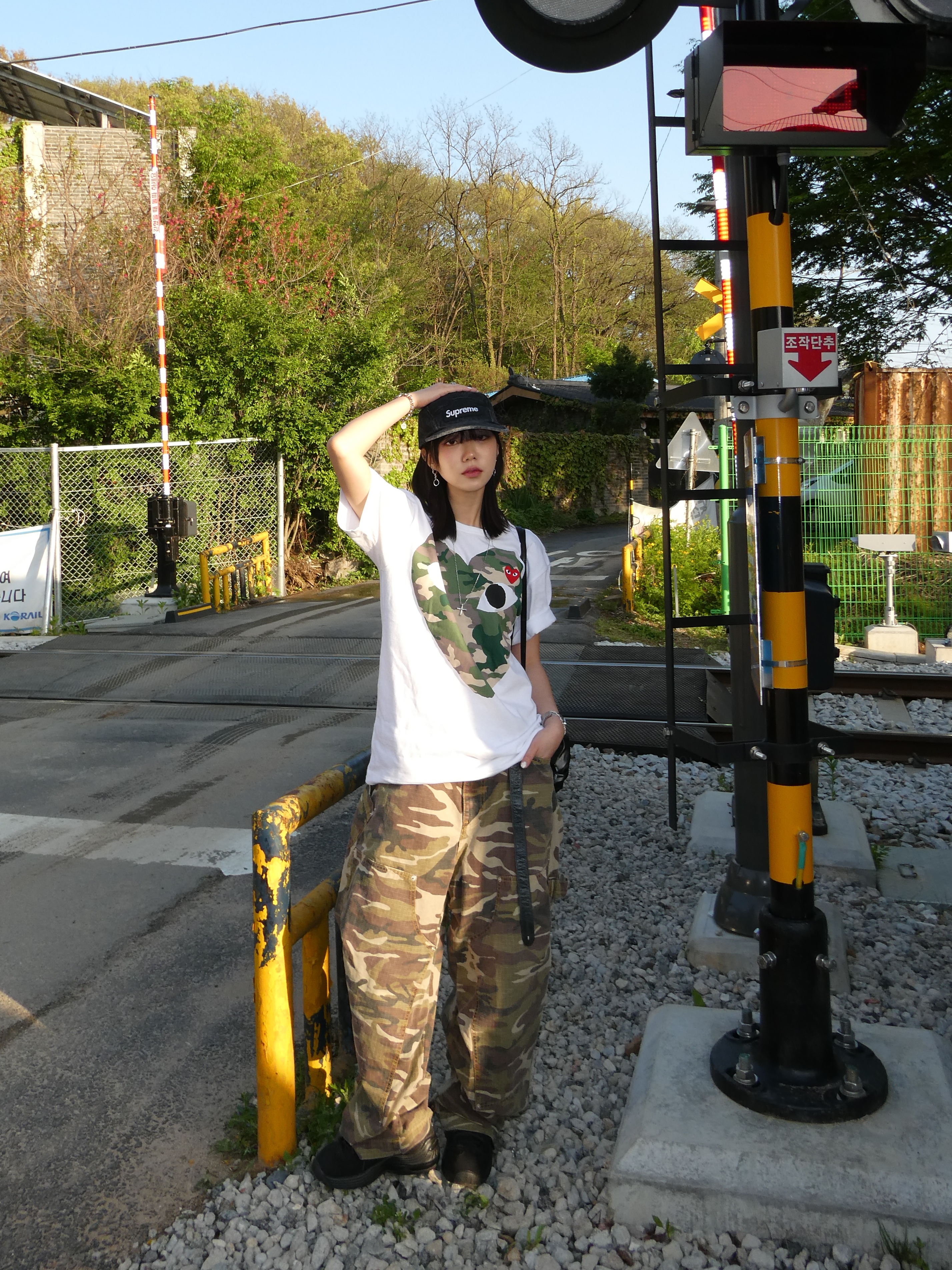 Nike x Stussy Air Penny II Black, Supreme Denim Camp Cap Black - 24SS 착용 스타일 - 1