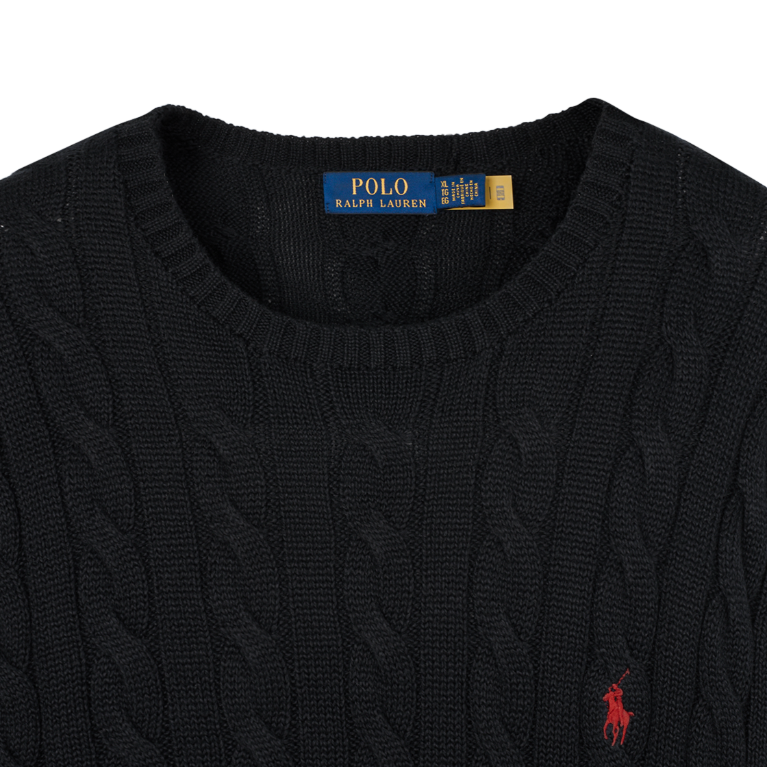 KM5BKNPRLC7BK [30% 적립] Polo Ralph Lauren Cable Knit Cotton Sweater Black - #3