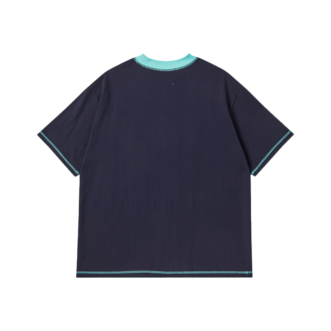엔 아카이브 핸드 프린트 디테일 코튼 반팔 티셔츠 네이비(N ARCHIVE Hand Print Detail Cotton 1/2 T-Shirt Navy) - 2