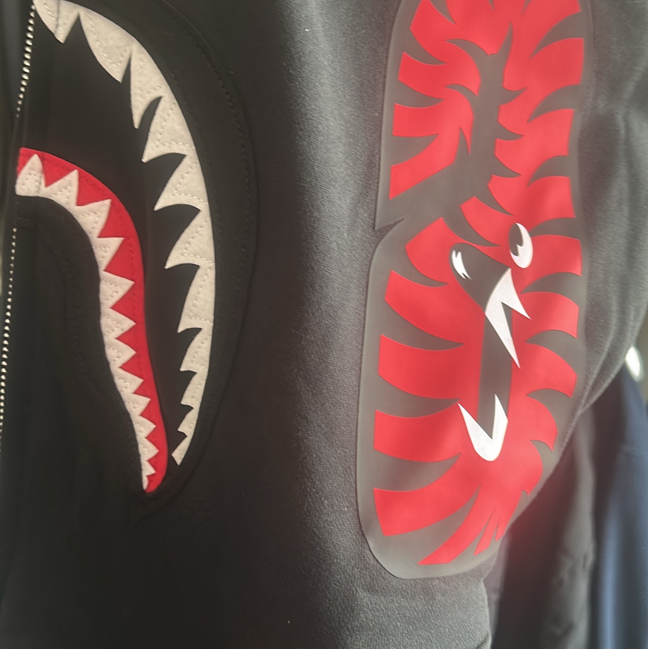 Adidas x BAPE Ultimate Shark Hoodie Black - KR Sizing 착용 스타일 - 2