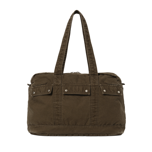 ML559WBR Millo Archive Vintage Flap Pocket Duffle Bag Washed Brown