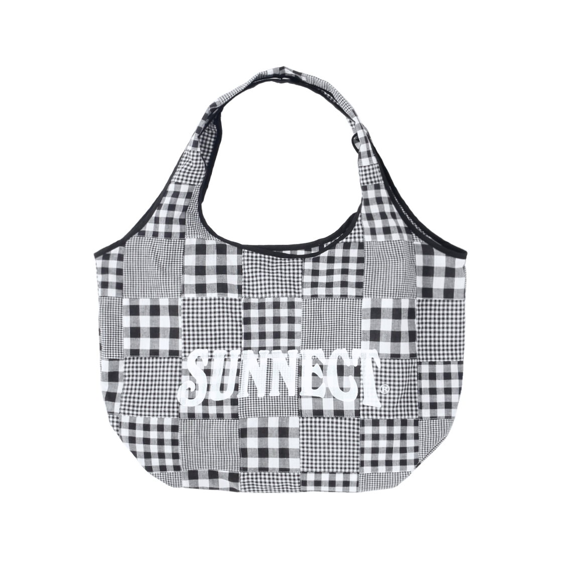 SNCT25CAC001BK Sunnect Madras Shopper Bag Black - 대표 이미지 #1