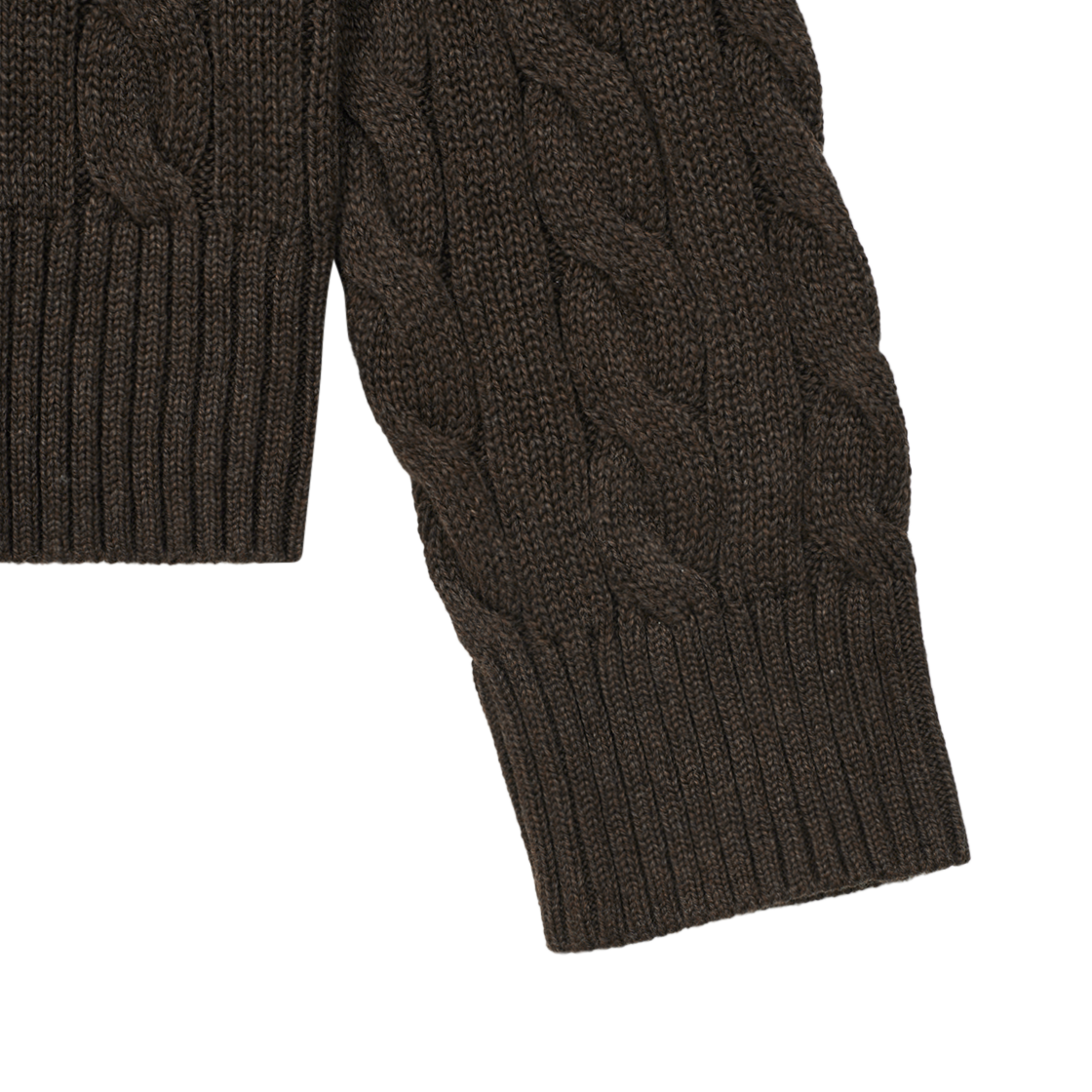 KM5BKNPRLD6DB [30% 적립] Polo Ralph Lauren Cable Knit Cotton Sweater Dark Roast Melange - #5