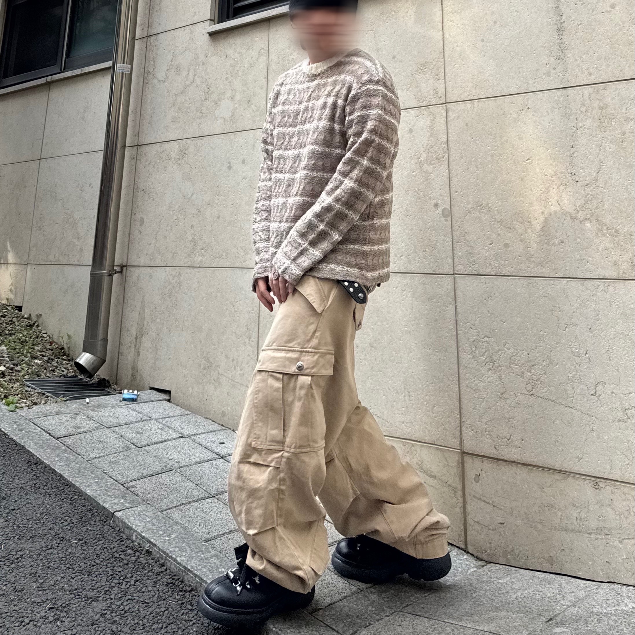 Aoiro Hikari Snap M65 Pants Tan, Burberry Leather Trek Boots Black 착용 스타일 - 1