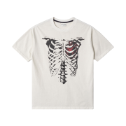QT8 GARMENTS Bones EC Washed Tee Ecru
