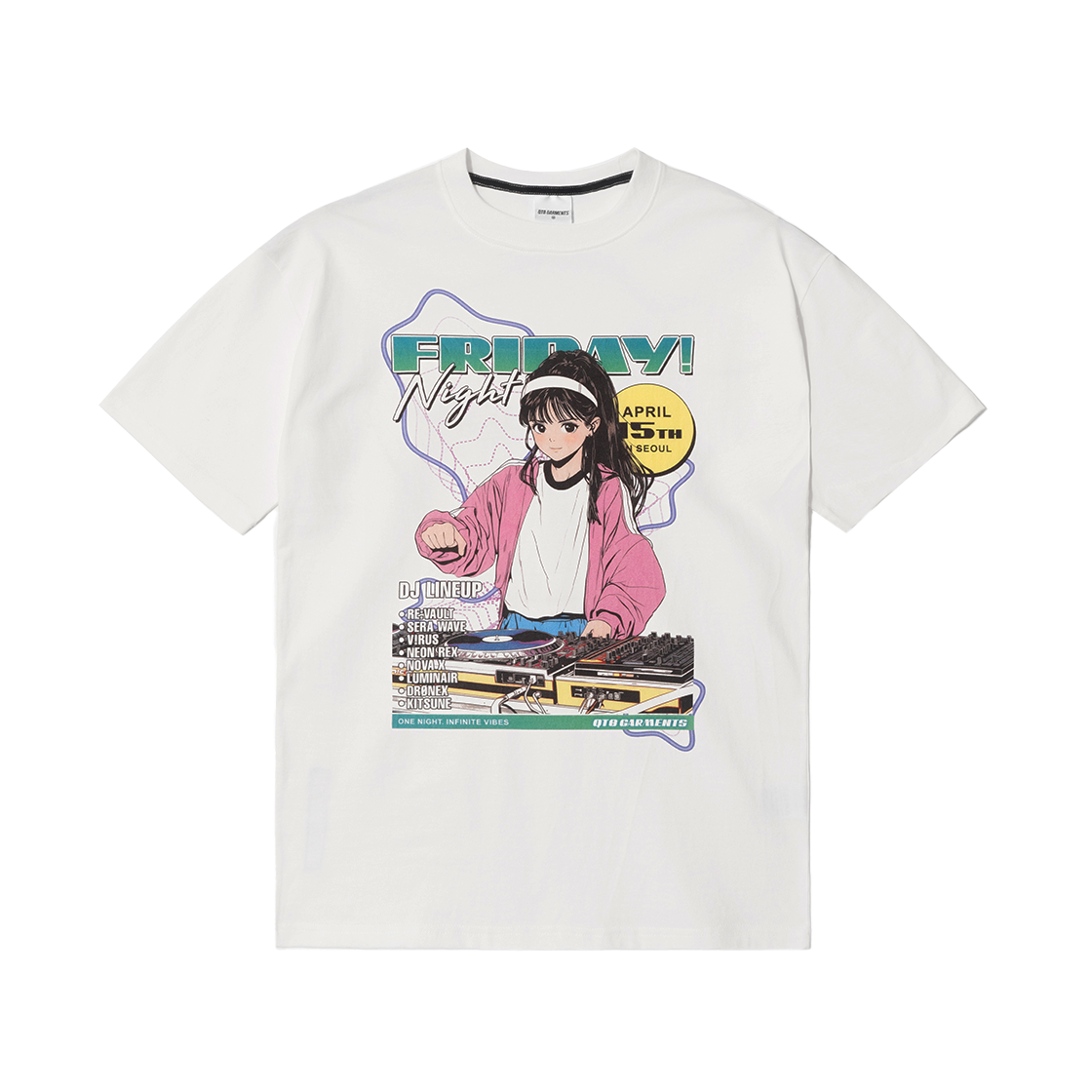 큐티에잇 가먼츠 프라이데이 나이트 티 아이보리(QT8 GARMENTS Friday Night Tee Ivory) - 1