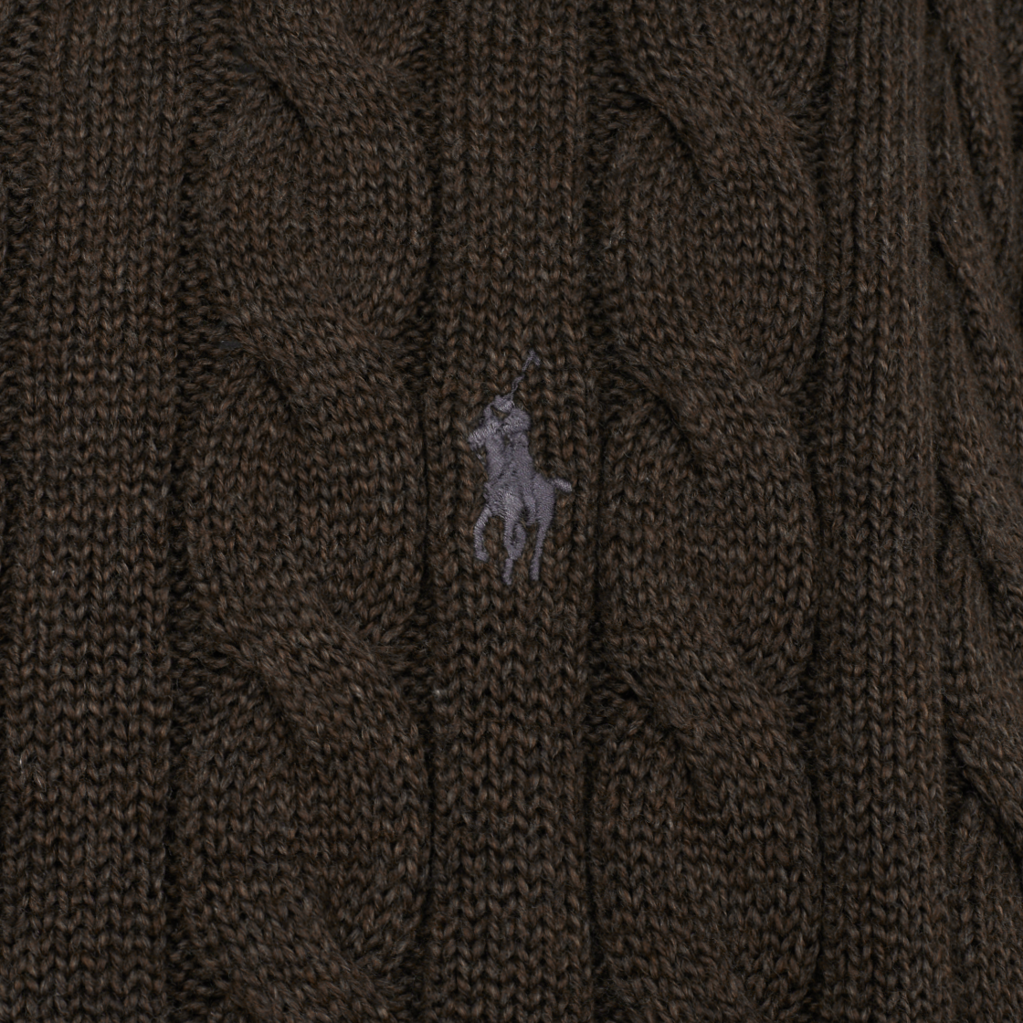 KM5BKNPRLD6DB [30% 적립] Polo Ralph Lauren Cable Knit Cotton Sweater Dark Roast Melange - #4