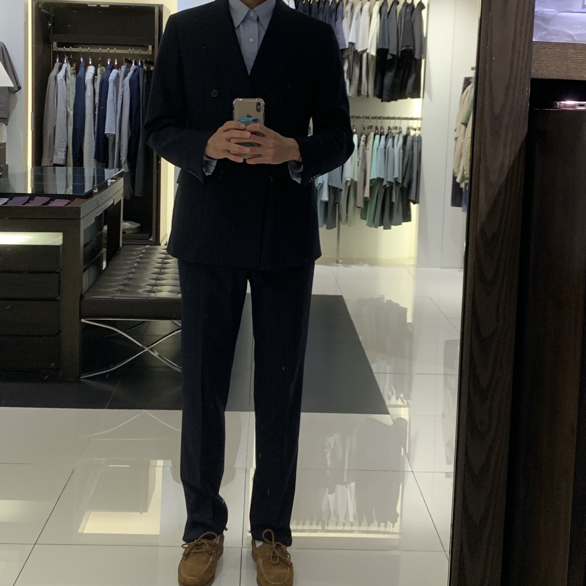 Time Homme Cashmere Blend MultiPocket Jacket Dark Navy 착용 스타일