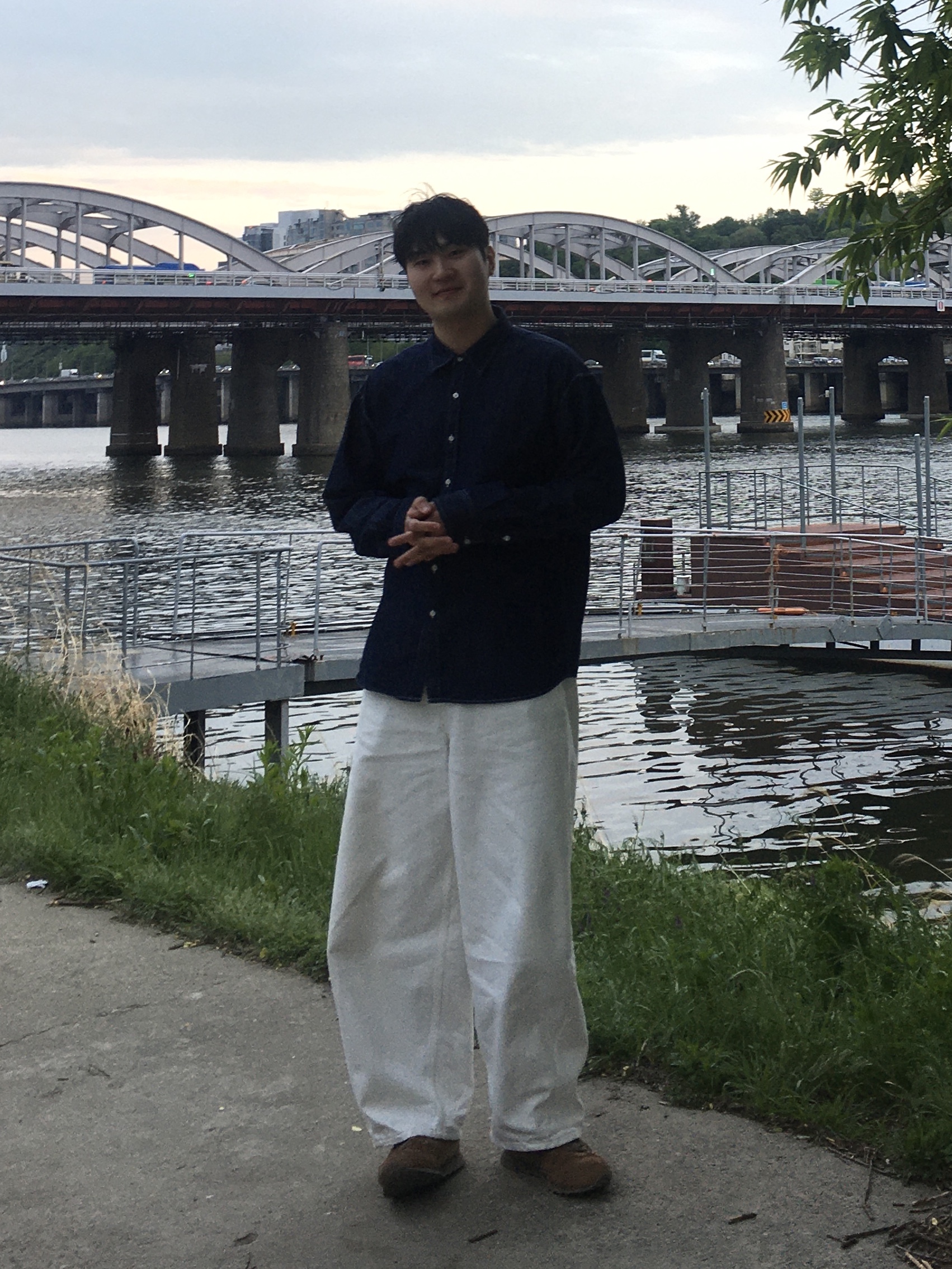 noun Wide Curved Denim Pants White, Mizuno LG 60S 2K Brown 착용 스타일 - 1