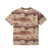 QT8 GARMENTS Simple Logo Chocolate Chip Camo Tee Beige