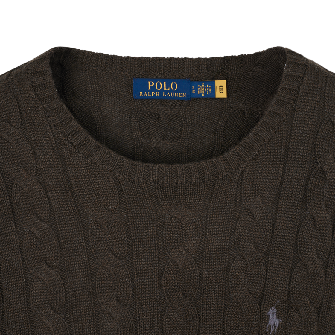 KM5BKNPRLD6DB [30% 적립] Polo Ralph Lauren Cable Knit Cotton Sweater Dark Roast Melange - #3