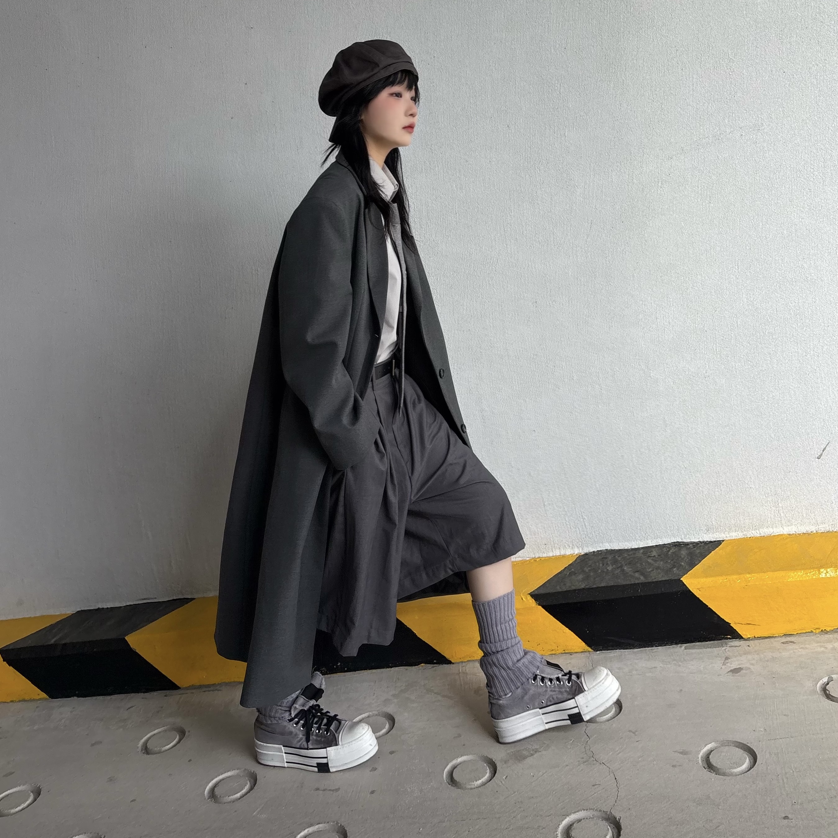Converse x Drkshdw DBL Drkstar Overdye Chuck 70 Hi Concrete 착용 스타일 - 2