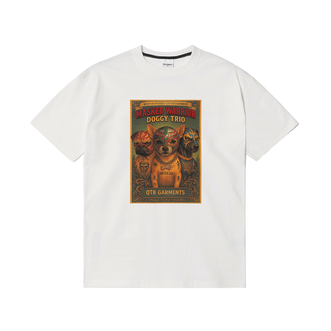 Q5MMTS018IVO QT8 GARMENTS Masked Trio Tee Ivory