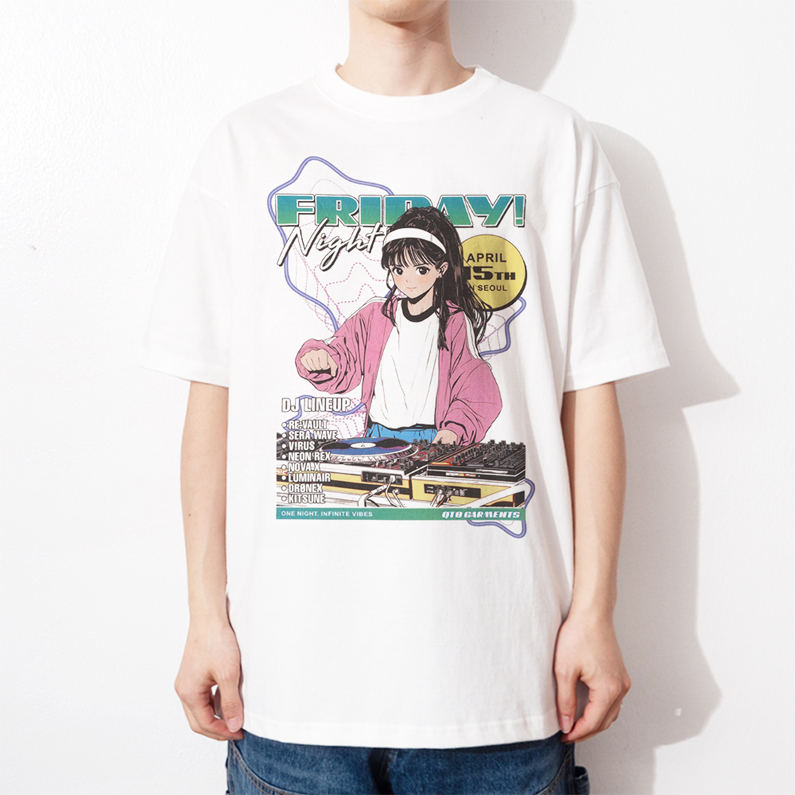 큐티에잇 가먼츠 프라이데이 나이트 티 아이보리(QT8 GARMENTS Friday Night Tee Ivory) - 3