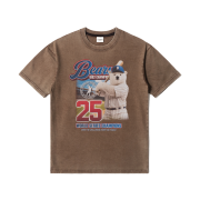 QT8 GARMENTS Bear Champ AQ Washed Tee Brown