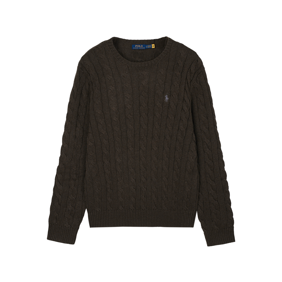 폴로 랄프 로렌 케이블 니트 코튼 스웨터 다크 로스트 멜란지([15%적립] Polo Ralph Lauren Cable Knit Cotton Sweater Dark Roast Melange)