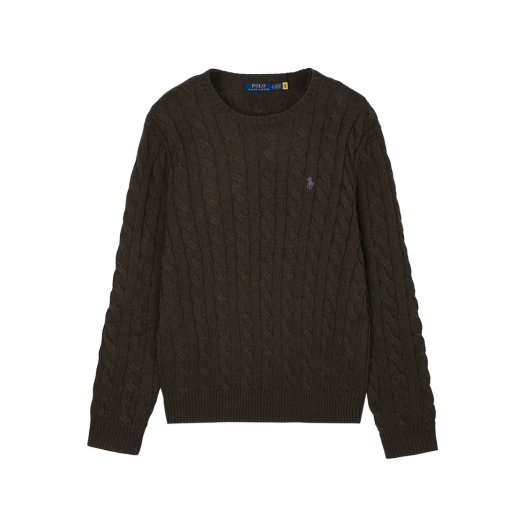 KM5BKNPRLD6DB [30% 적립] Polo Ralph Lauren Cable Knit Cotton Sweater Dark Roast Melange