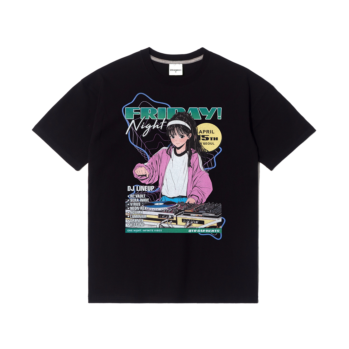 큐티에잇 가먼츠 프라이데이 나이트 티 블랙(QT8 GARMENTS Friday Night Tee Black) - 1