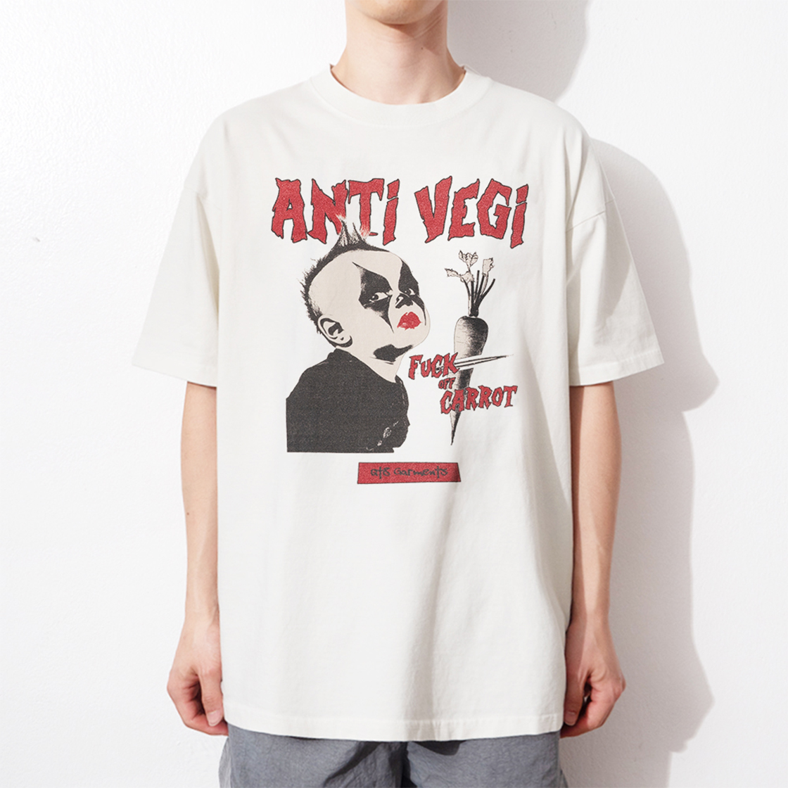 큐티에잇 가먼츠 안티 베지 EC 워시드 티 에크루(QT8 GARMENTS Anti-Vegi EC Washed Tee Ecru) - 3
