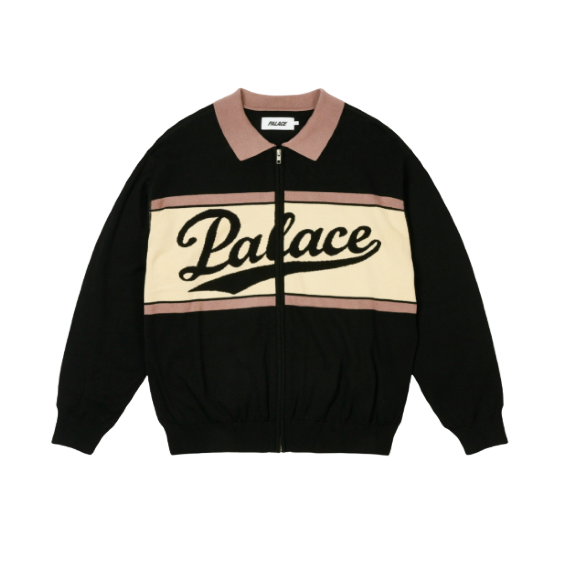 トップス PALACE 25SPRING PATCHWORK ZIP KNIT BLACK PATCHWORK ZIP KNIT | PALACE SKATEBOARDS