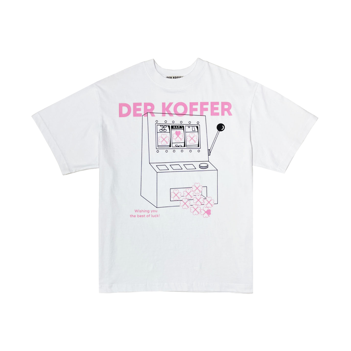 델 코퍼 게임머신 클로버 티 화이트 핑크(Der Koffer Game Machine Clover T White Pink)